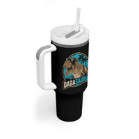 Dinosuar Dad Tumbler With Handle Funny Dadasaurus Fathers Day Family Matching