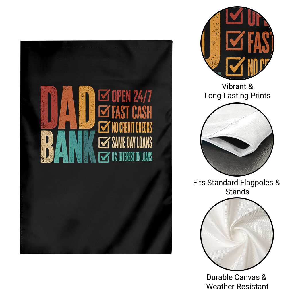 Dad Bank Garden Flag Open 24 7 Fast Cash Funny Father's Day Gifts