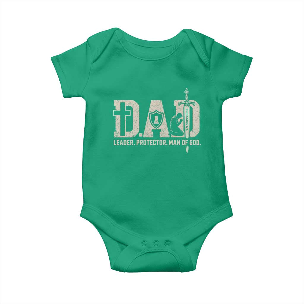Christian Dad Baby Onesie Father Leader Protector Man Of God