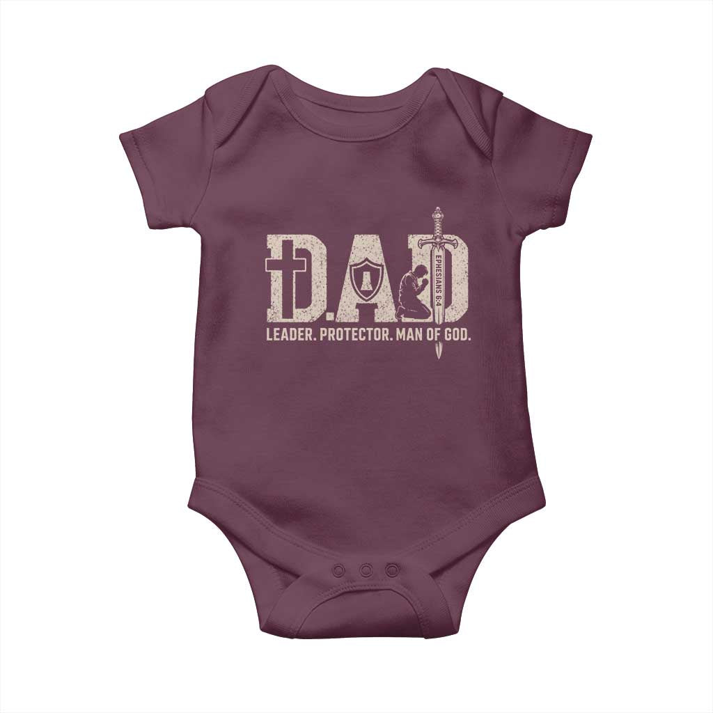 Christian Dad Baby Onesie Father Leader Protector Man Of God