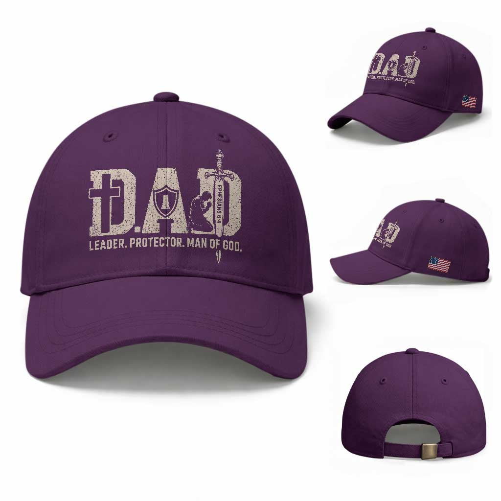 Christian Dad Baseball Cap Father Leader Protector Man Of God