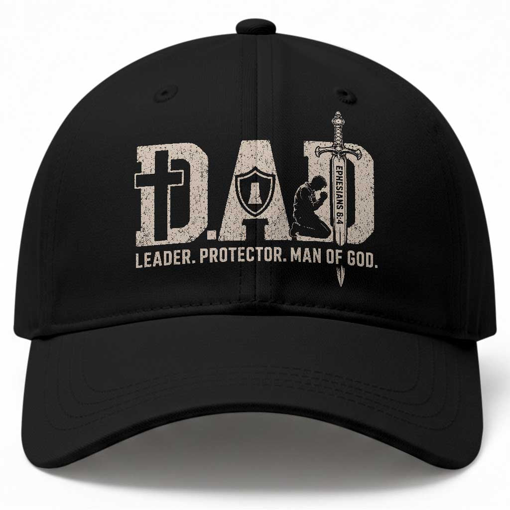 Christian Dad Baseball Cap Father Leader Protector Man Of God