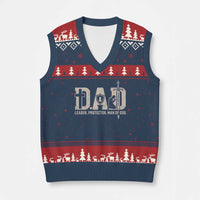Christian Dad V-Neck Knit Sweater Vest Father Leader Protector Man Of God