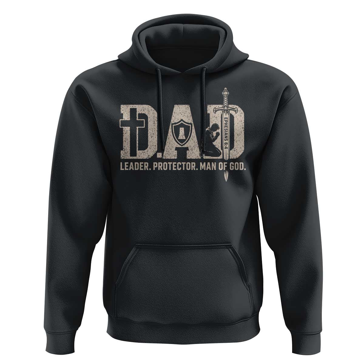 Christian Dad Hoodie Father Leader Protector Man Of God