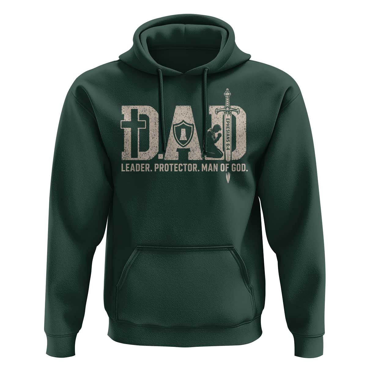 Christian Dad Hoodie Father Leader Protector Man Of God