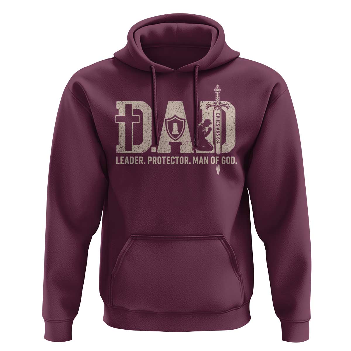 Christian Dad Hoodie Father Leader Protector Man Of God