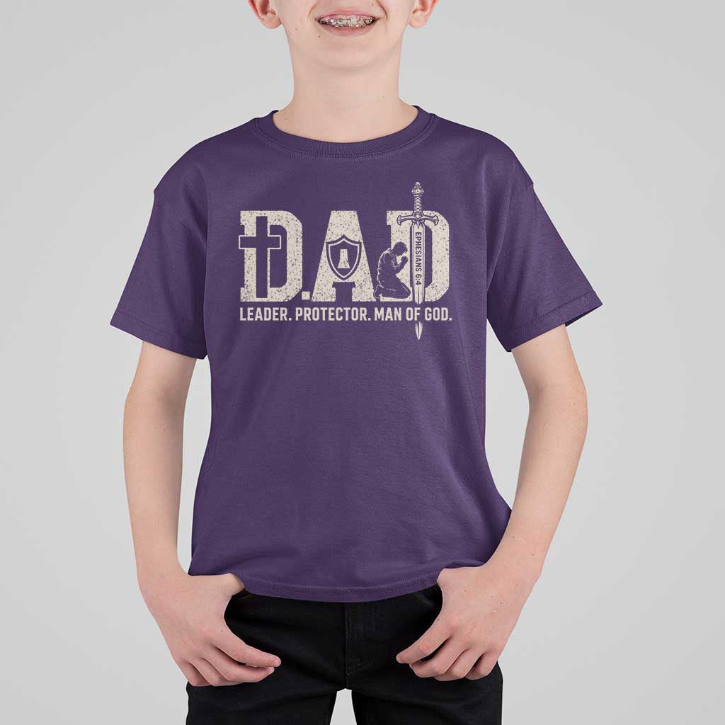Christian Dad T Shirt For Kid Father Leader Protector Man Of God