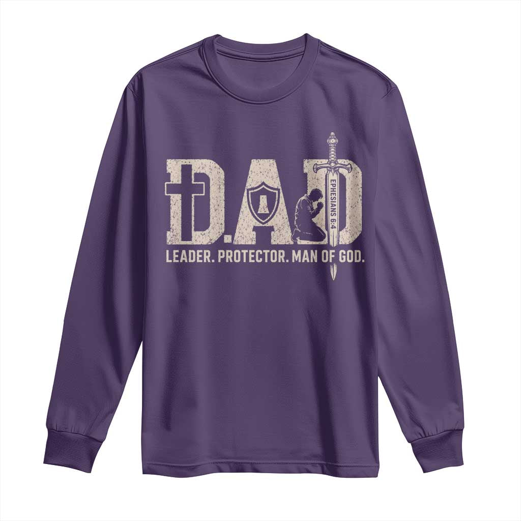 Christian Dad Long Sleeve Shirt Father Leader Protector Man Of God