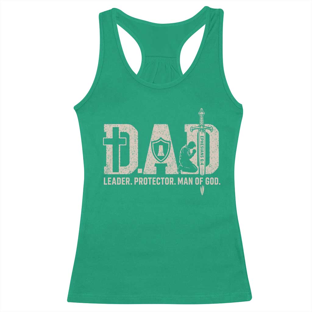 Christian Dad Racerback Tank Top Father Leader Protector Man Of God