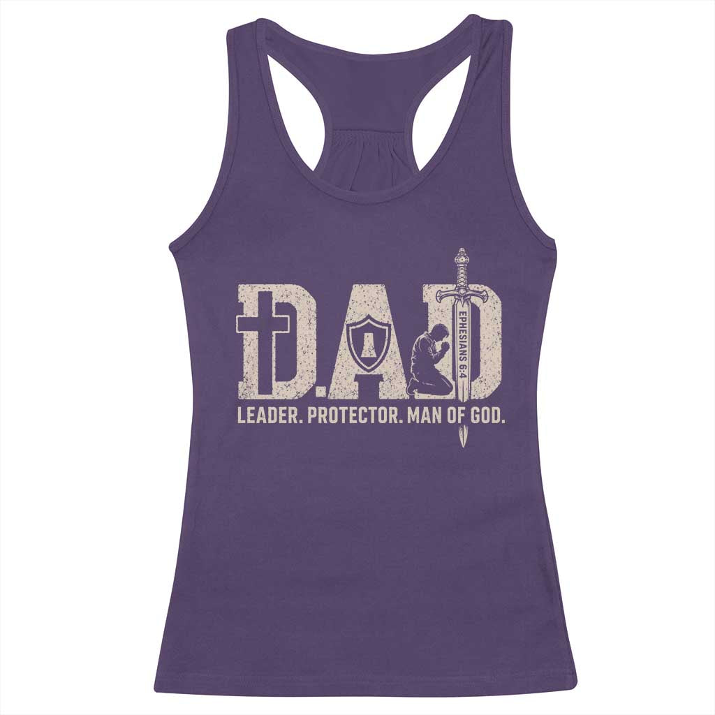 Christian Dad Racerback Tank Top Father Leader Protector Man Of God