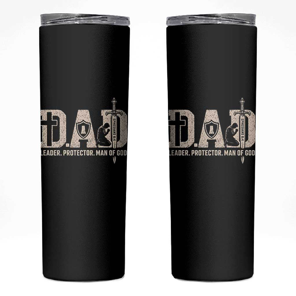 Christian Dad Skinny Tumbler Father Leader Protector Man Of God