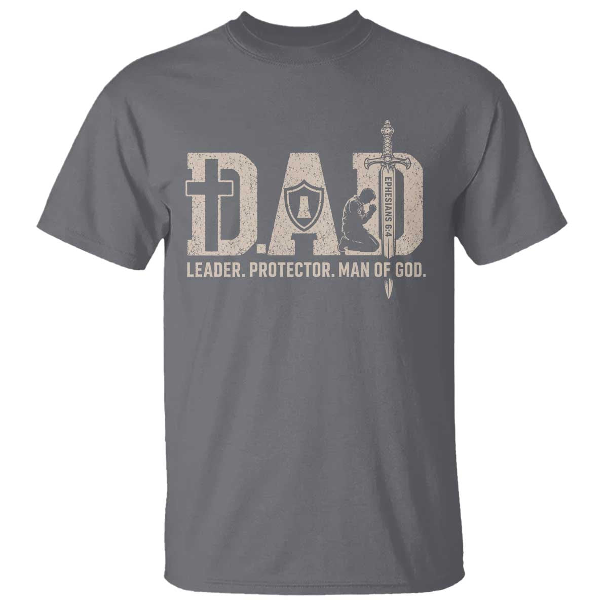 Christian Dad T Shirt Father Leader Protector Man Of God