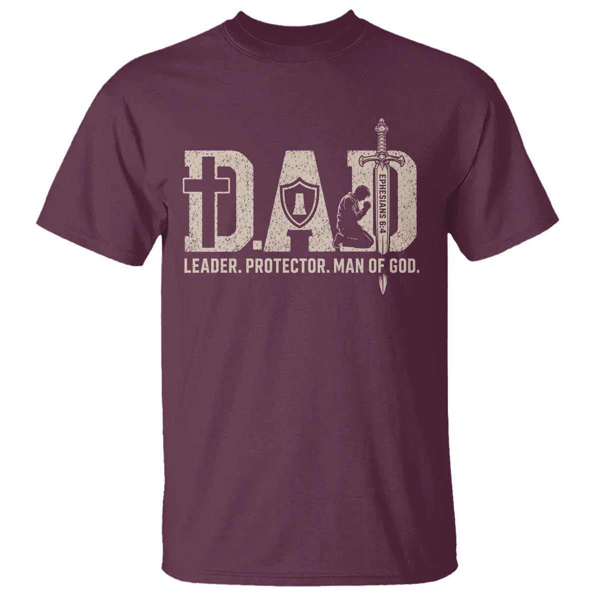 Christian Dad T Shirt Father Leader Protector Man Of God