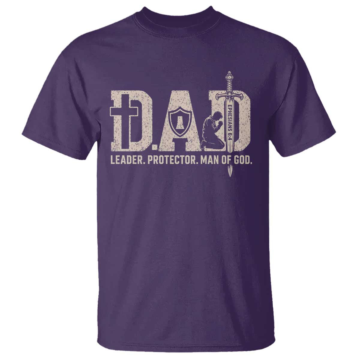 Christian Dad T Shirt Father Leader Protector Man Of God
