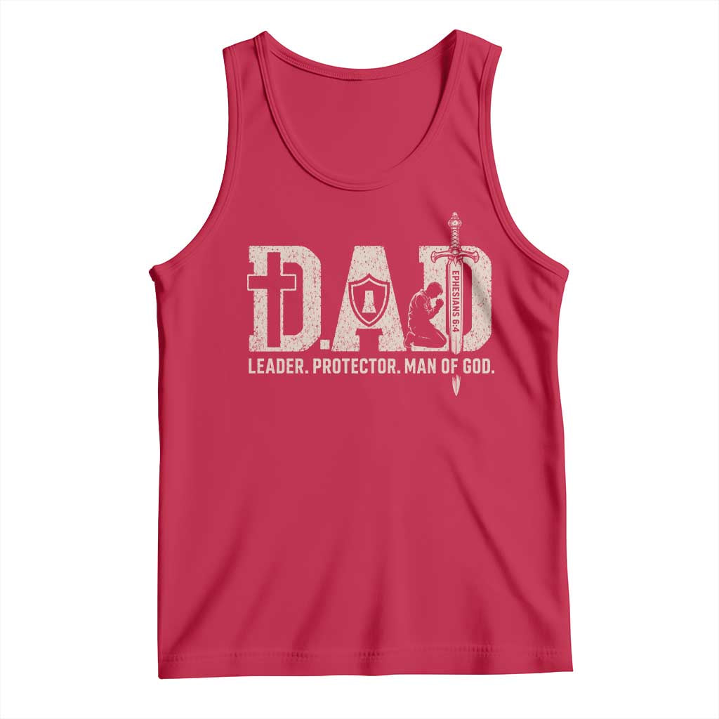Christian Dad Tank Top Father Leader Protector Man Of God