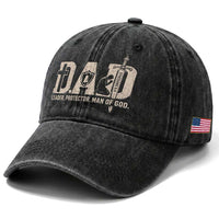 Christian Dad Washed Cotton Baseball Cap Father Leader Protector Man Of God