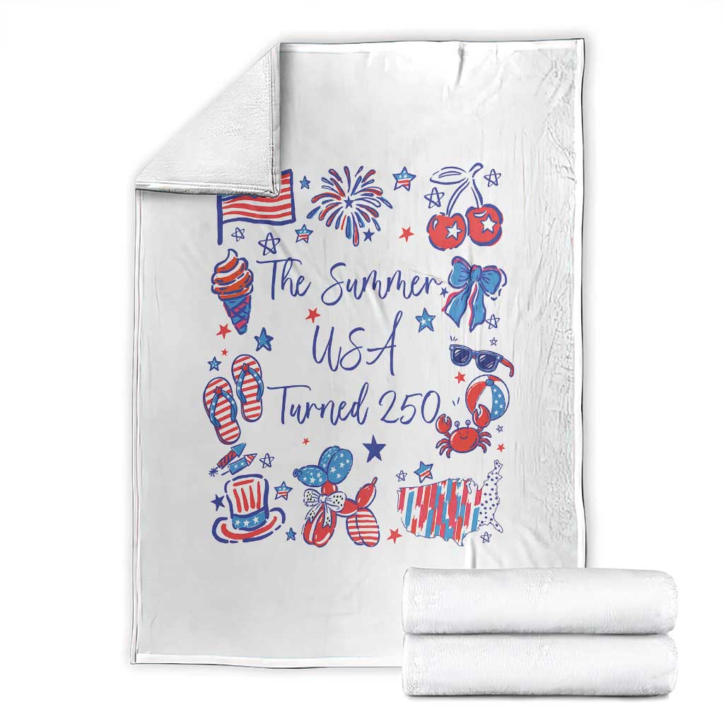 The Summer USA Turned 250 1776 2026 4th of July Throw Blanket