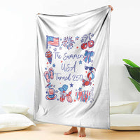 The Summer USA Turned 250 1776 2026 4th of July Throw Blanket