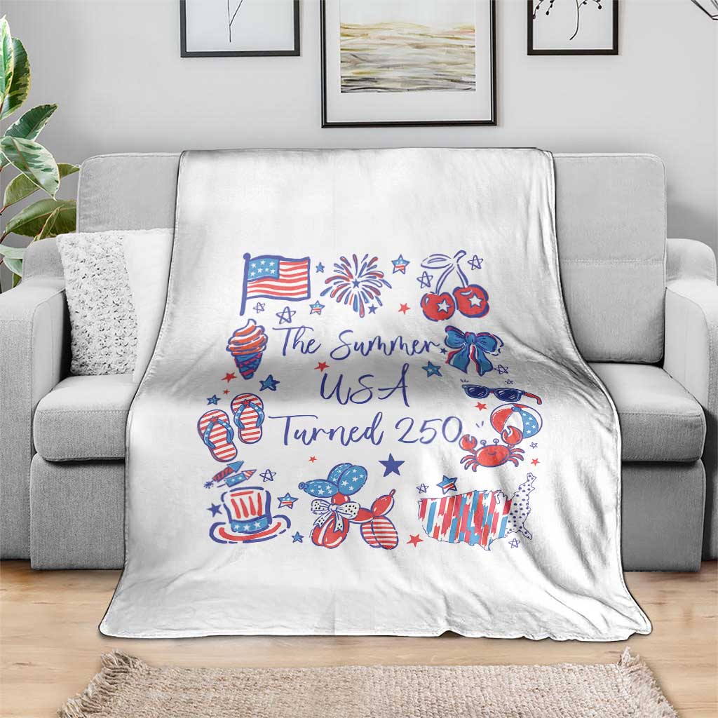 The Summer USA Turned 250 1776 2026 4th of July Throw Blanket