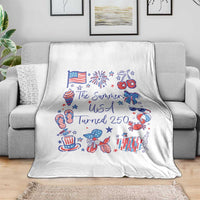 The Summer USA Turned 250 1776 2026 4th of July Throw Blanket