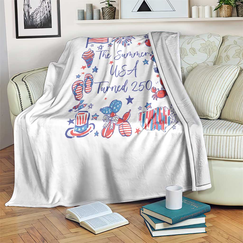 The Summer USA Turned 250 1776 2026 4th of July Throw Blanket
