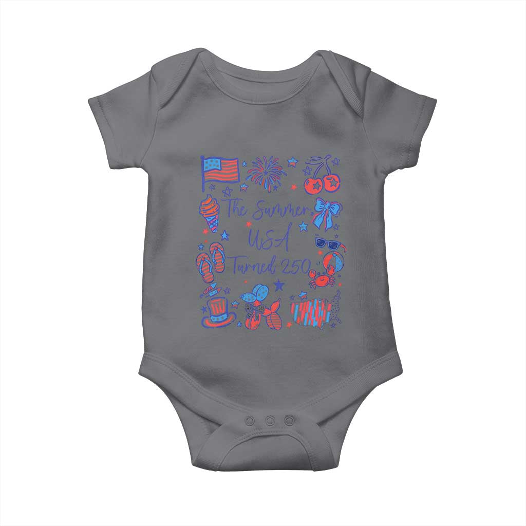 The Summer USA Turned 250 1776 2026 4th of July Baby Onesie