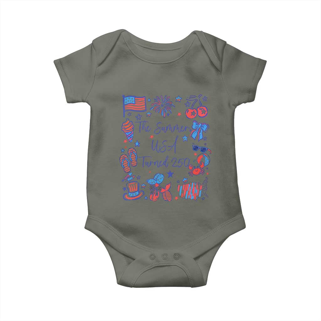 The Summer USA Turned 250 1776 2026 4th of July Baby Onesie