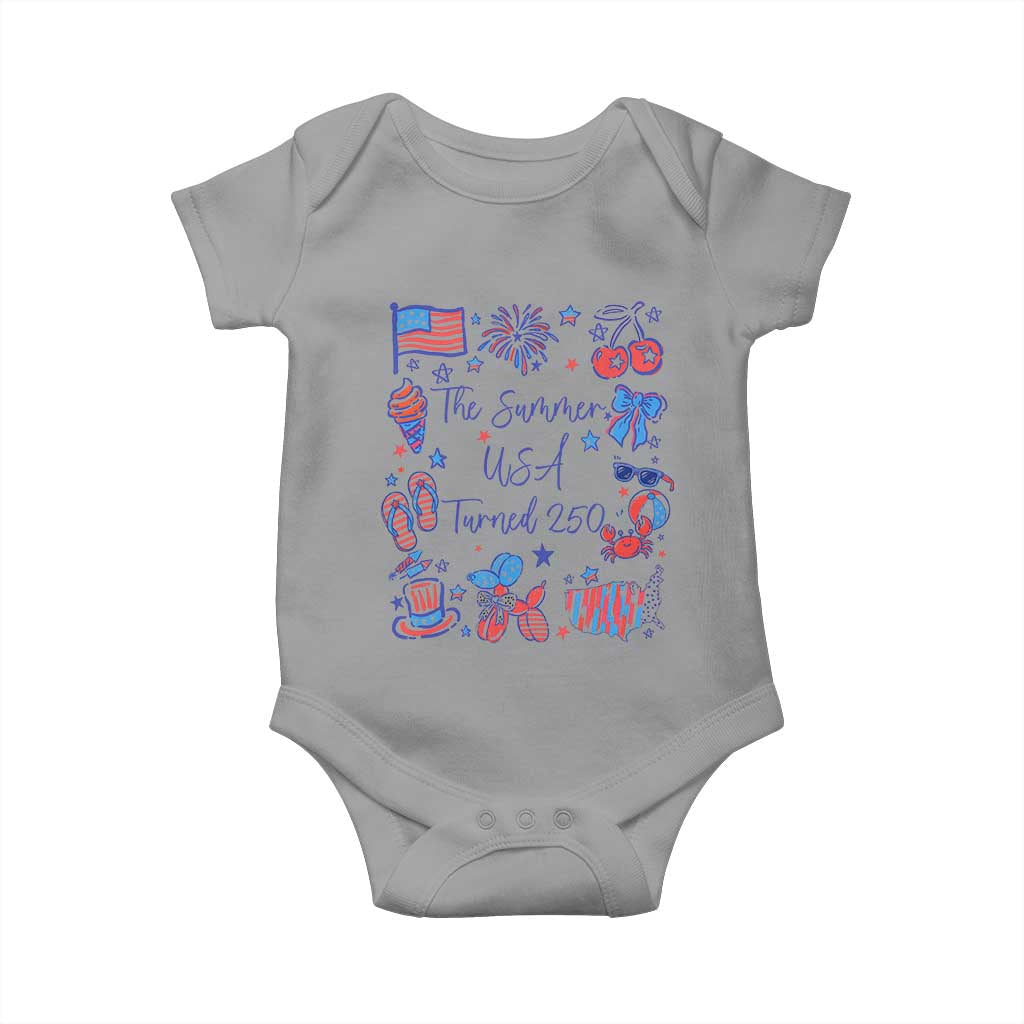 The Summer USA Turned 250 1776 2026 4th of July Baby Onesie