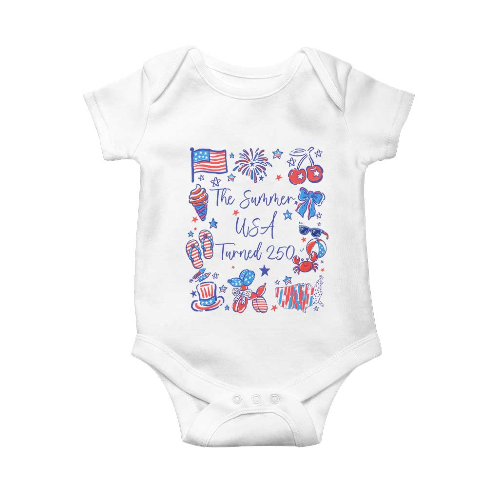The Summer USA Turned 250 1776 2026 4th of July Baby Onesie