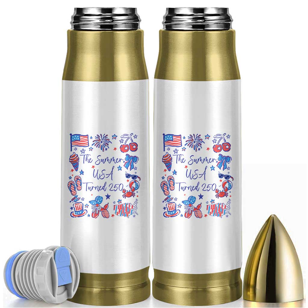 The Summer USA Turned 250 1776 2026 4th of July Bullet Tumbler