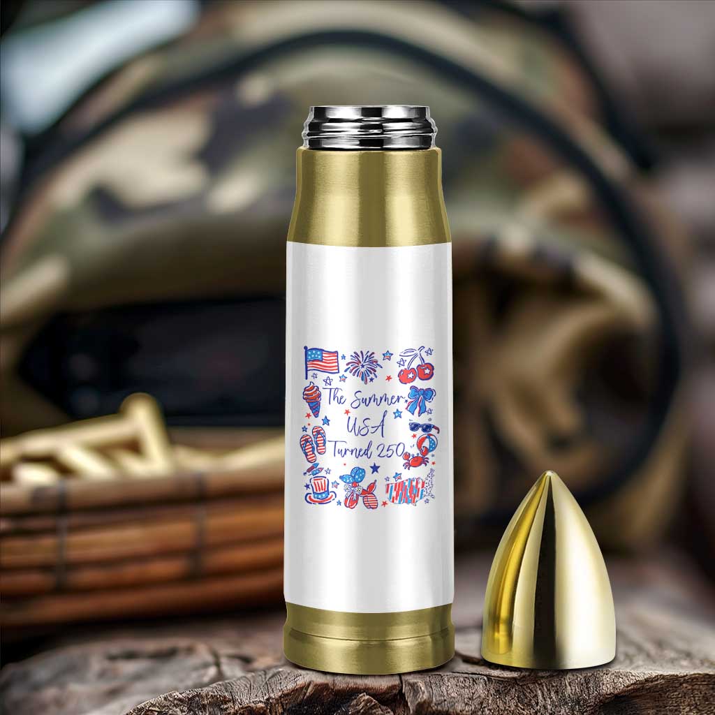 The Summer USA Turned 250 1776 2026 4th of July Bullet Tumbler