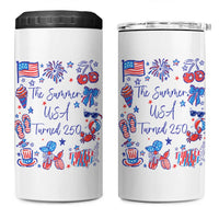 The Summer USA Turned 250 1776 2026 4th of July 4 in 1 Can Cooler Tumbler