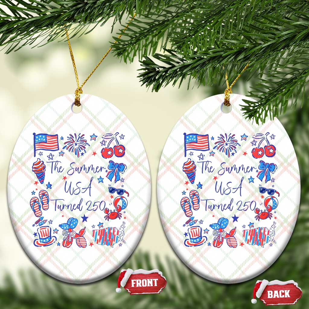 The Summer USA Turned 250 1776 2026 4th of July Ceramic Ornament