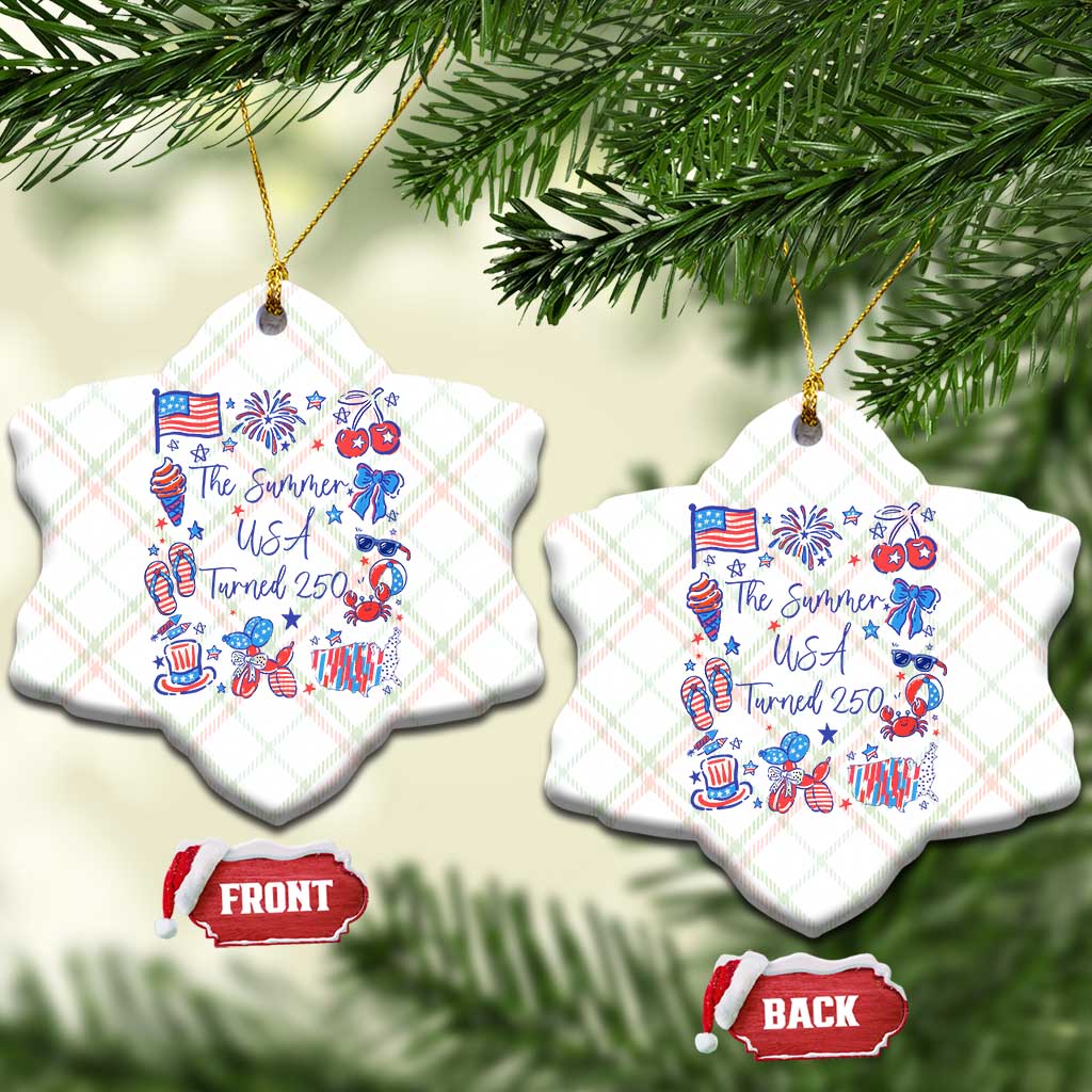The Summer USA Turned 250 1776 2026 4th of July Ceramic Ornament