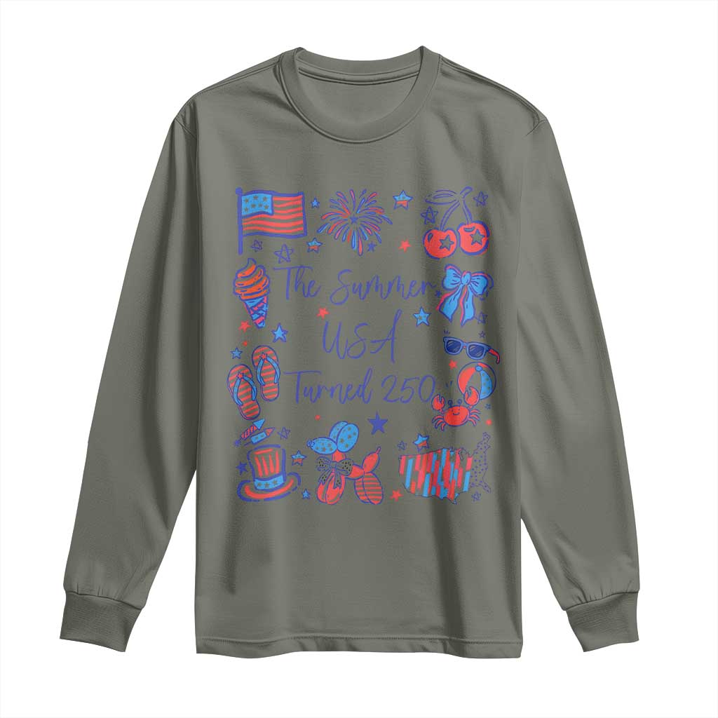 The Summer USA Turned 250 1776 2026 4th of July Long Sleeve Shirt