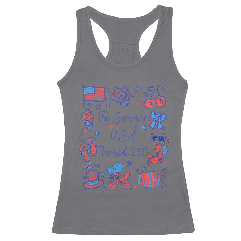 The Summer USA Turned 250 1776 2026 4th of July Racerback Tank Top