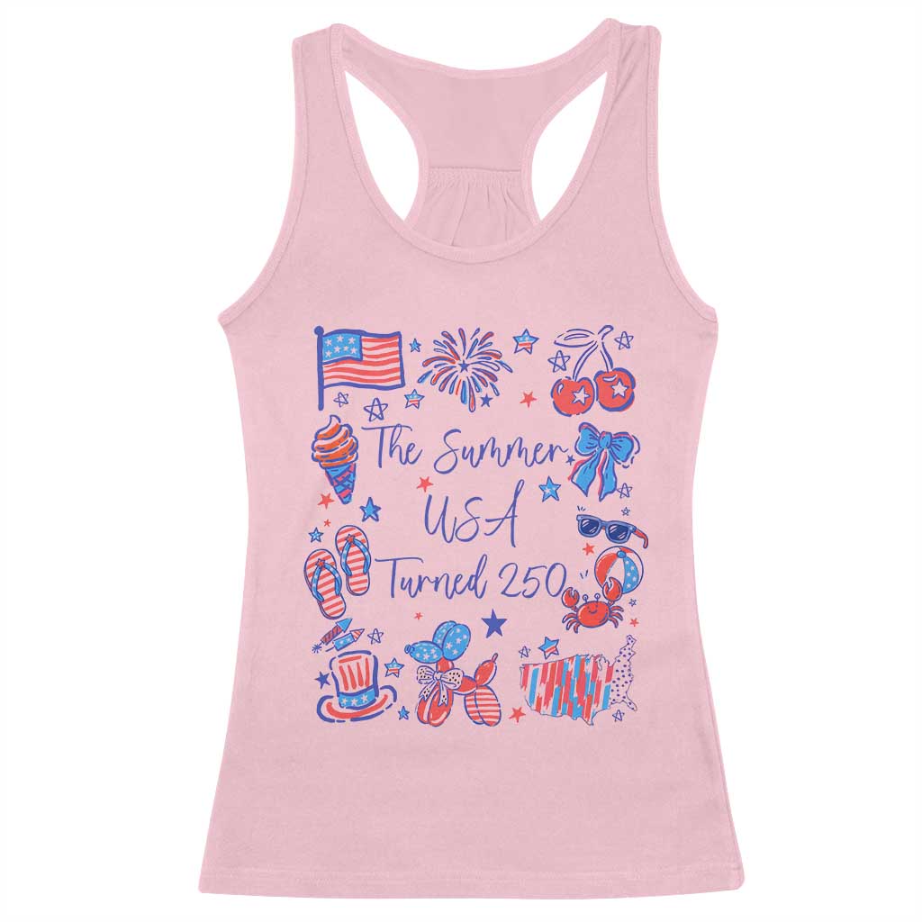 The Summer USA Turned 250 1776 2026 4th of July Racerback Tank Top