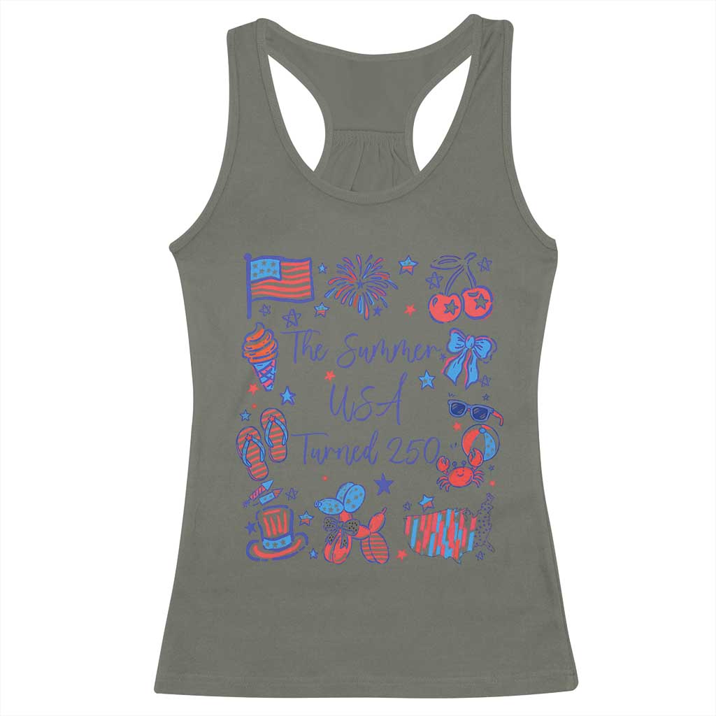 The Summer USA Turned 250 1776 2026 4th of July Racerback Tank Top
