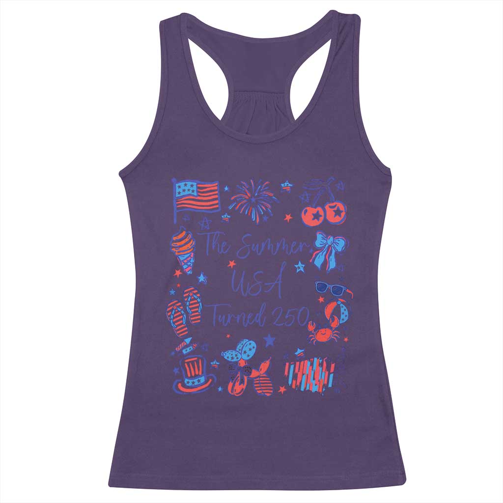 The Summer USA Turned 250 1776 2026 4th of July Racerback Tank Top