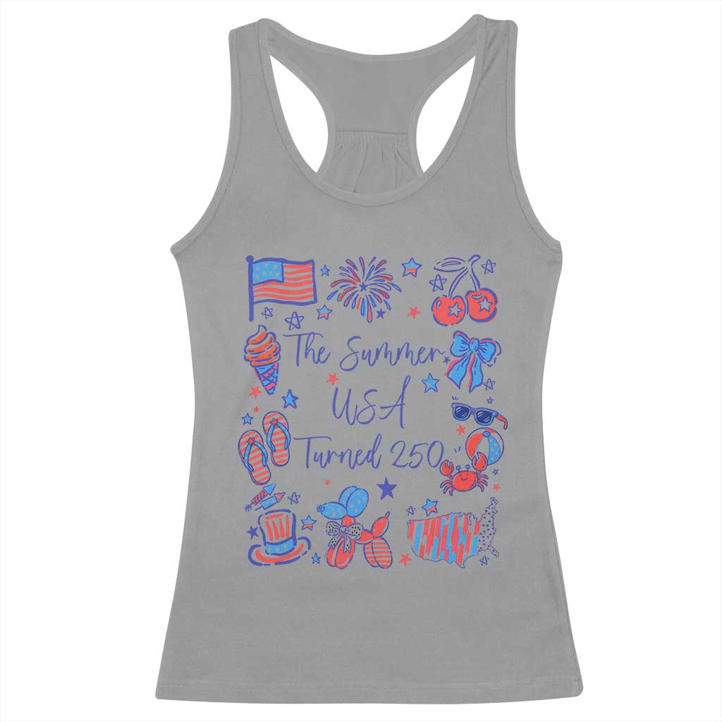 The Summer USA Turned 250 1776 2026 4th of July Racerback Tank Top