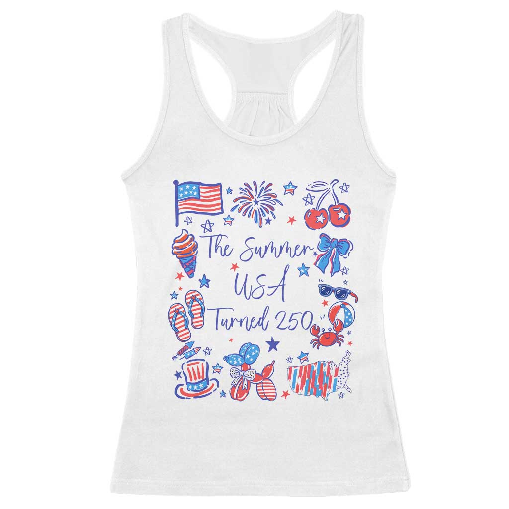 The Summer USA Turned 250 1776 2026 4th of July Racerback Tank Top
