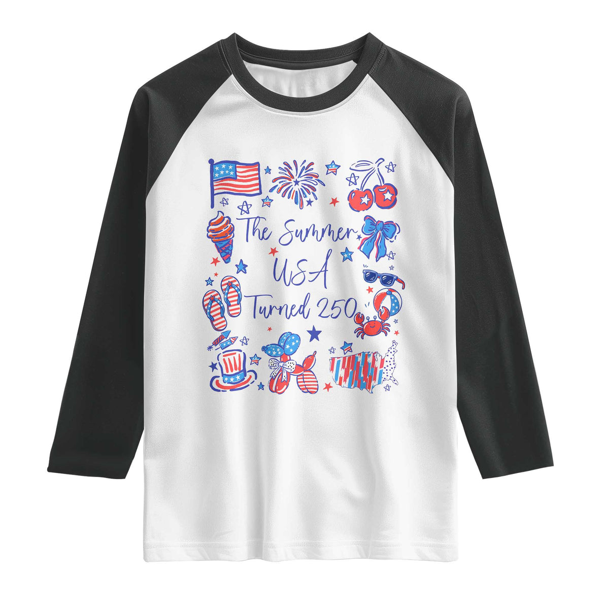 The Summer USA Turned 250 1776 2026 4th of July Raglan Shirt