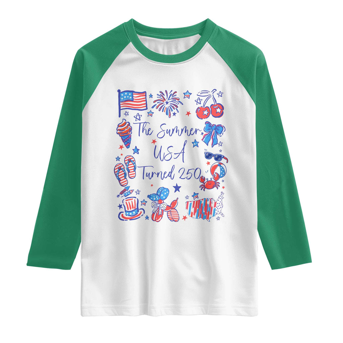 The Summer USA Turned 250 1776 2026 4th of July Raglan Shirt