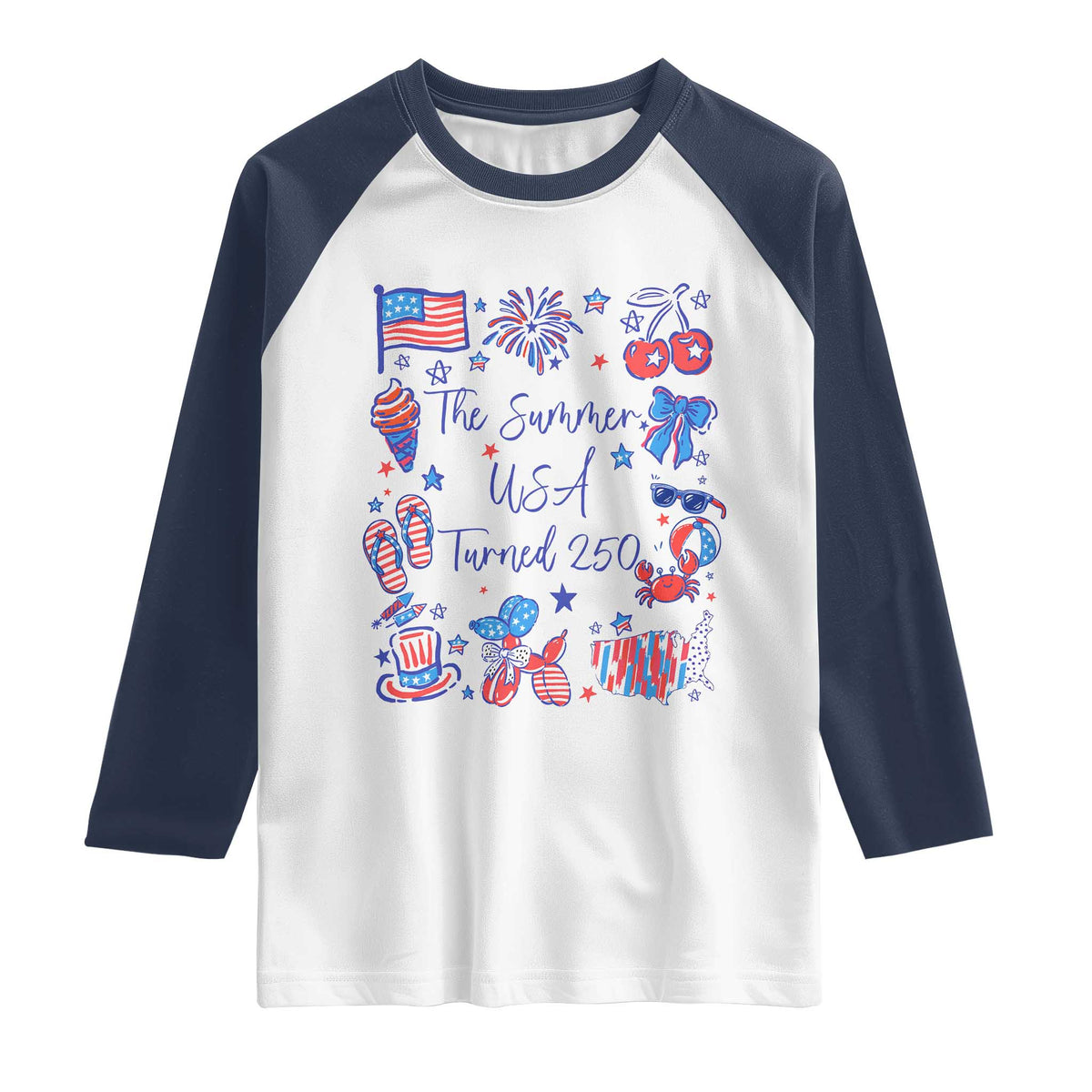The Summer USA Turned 250 1776 2026 4th of July Raglan Shirt
