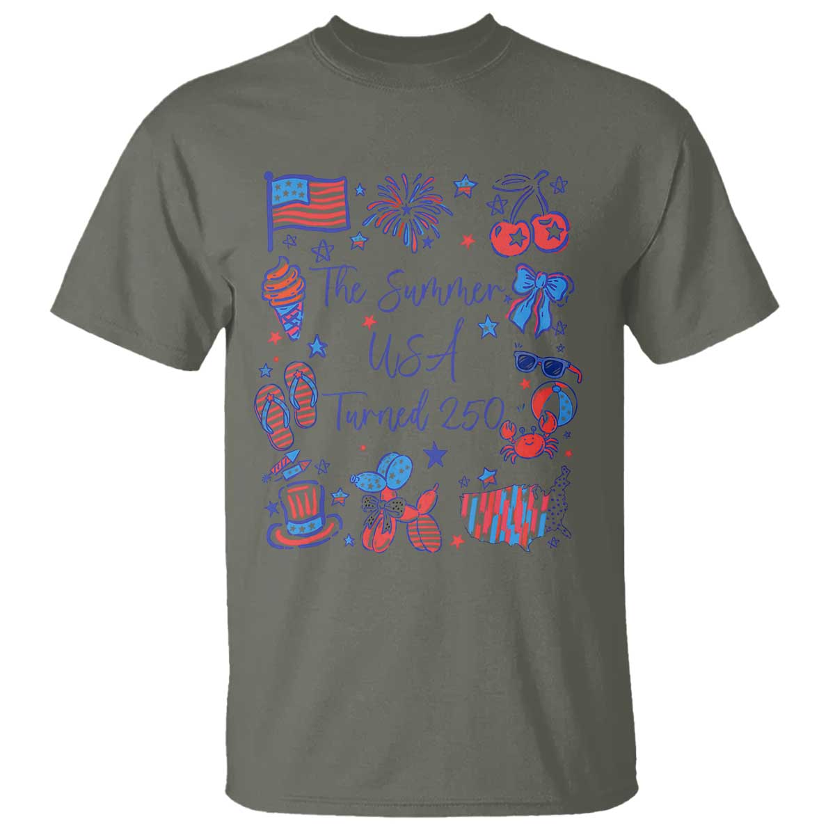 The Summer USA Turned 250 1776 2026 4th of July T Shirt