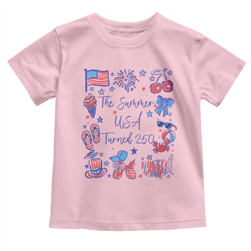 The Summer USA Turned 250 1776 2026 4th of July Toddler T Shirt