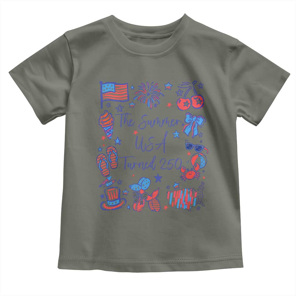 The Summer USA Turned 250 1776 2026 4th of July Toddler T Shirt