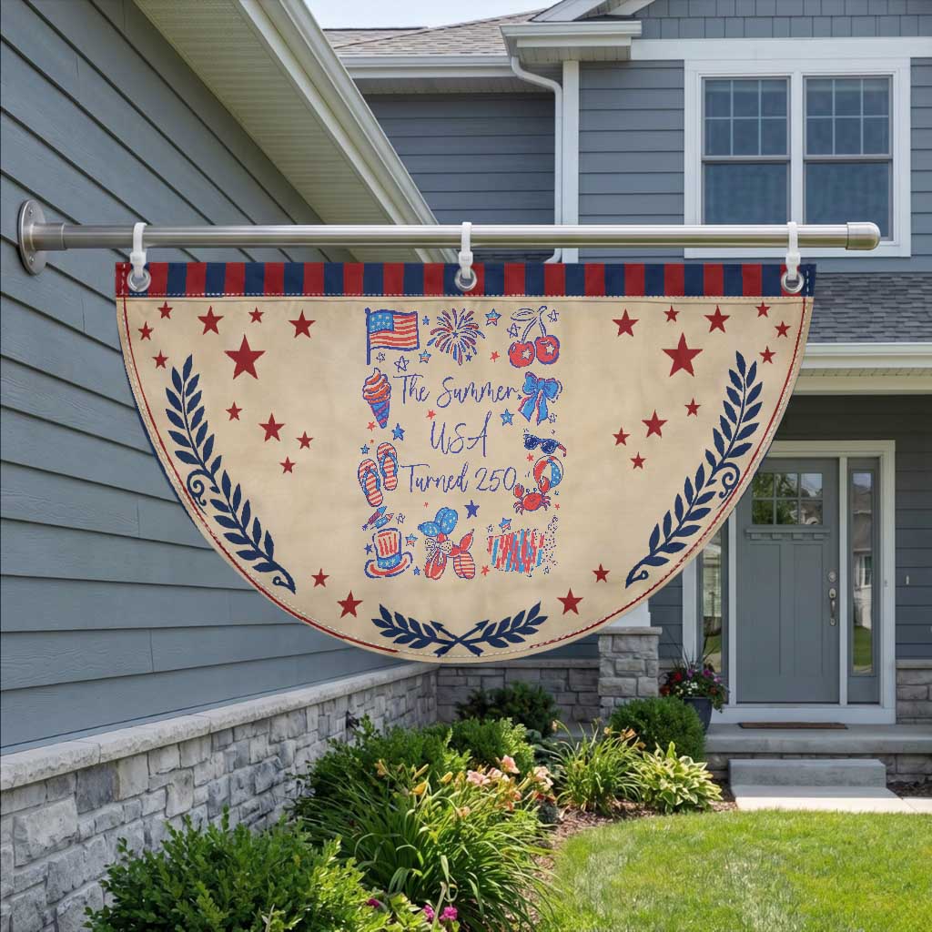 The Summer USA Turned 250 1776 2026 4th of July Patriotic Fan Flag