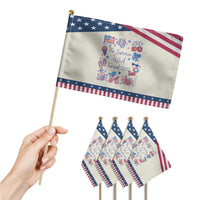 The Summer USA Turned 250 1776 2026 4th of July Patriotic Handheld Flag