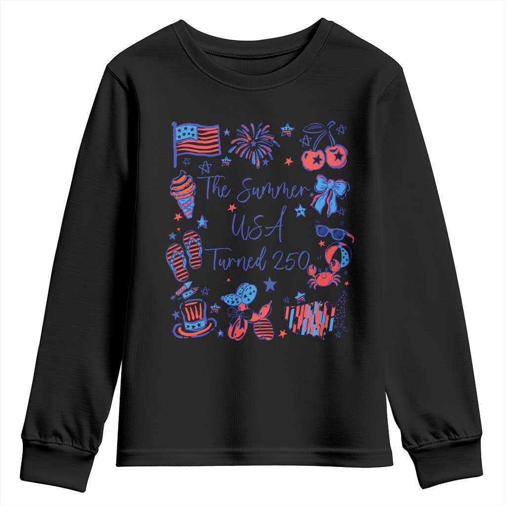 The Summer USA Turned 250 1776 2026 4th of July Youth Sweatshirt